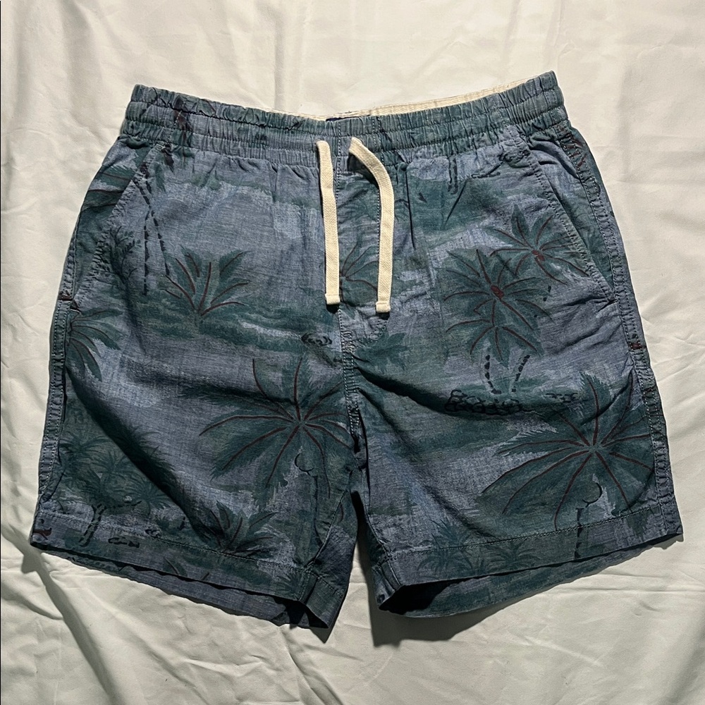 J.Crew Blue Patterned Drawstring Shorts Men's Sz S